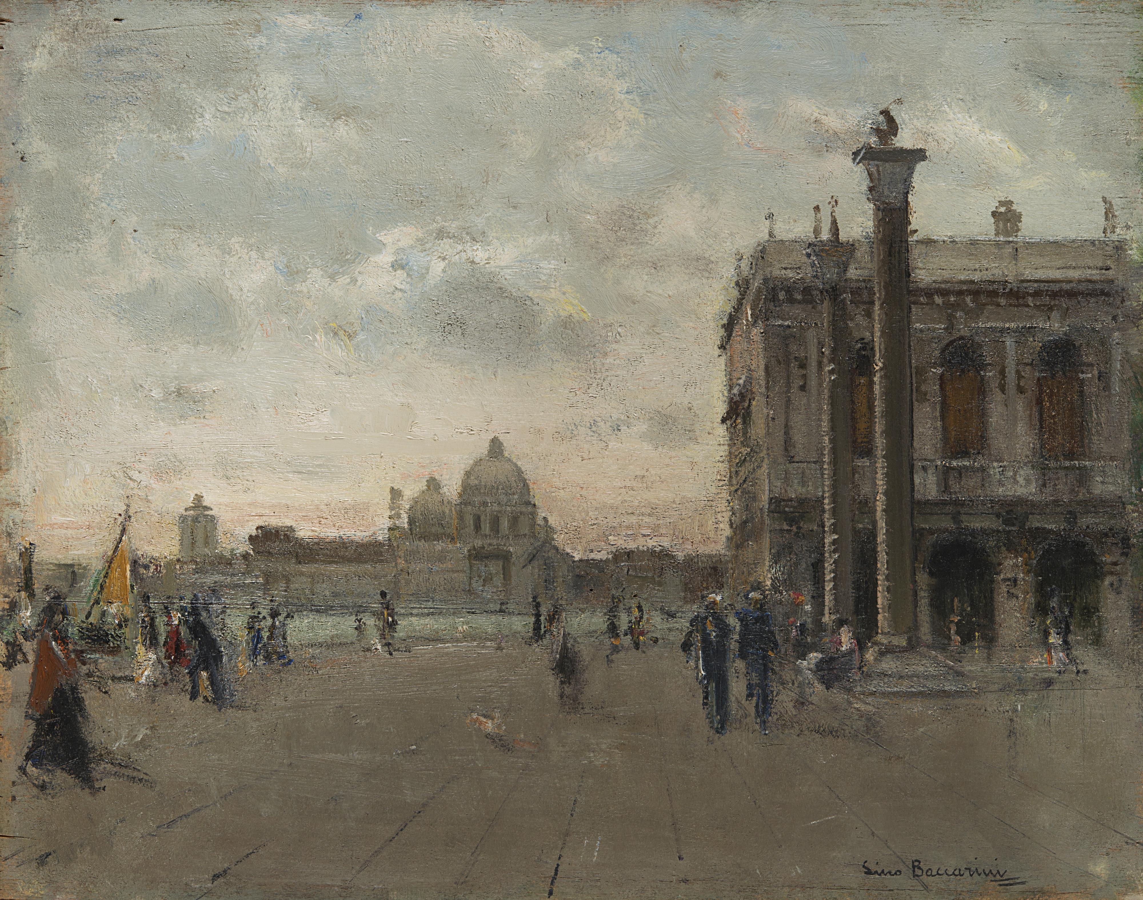 Lino Baccarini - Scorcio di Piazza San Marco con la Punta della Dogana sullo sfondo