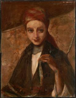 Lino Selvatico - Ritratto di ragazza con sardina