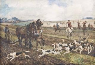 Lionel Dalhousie Robertson Edwards, R.I., R.C.A. - Across the fields!