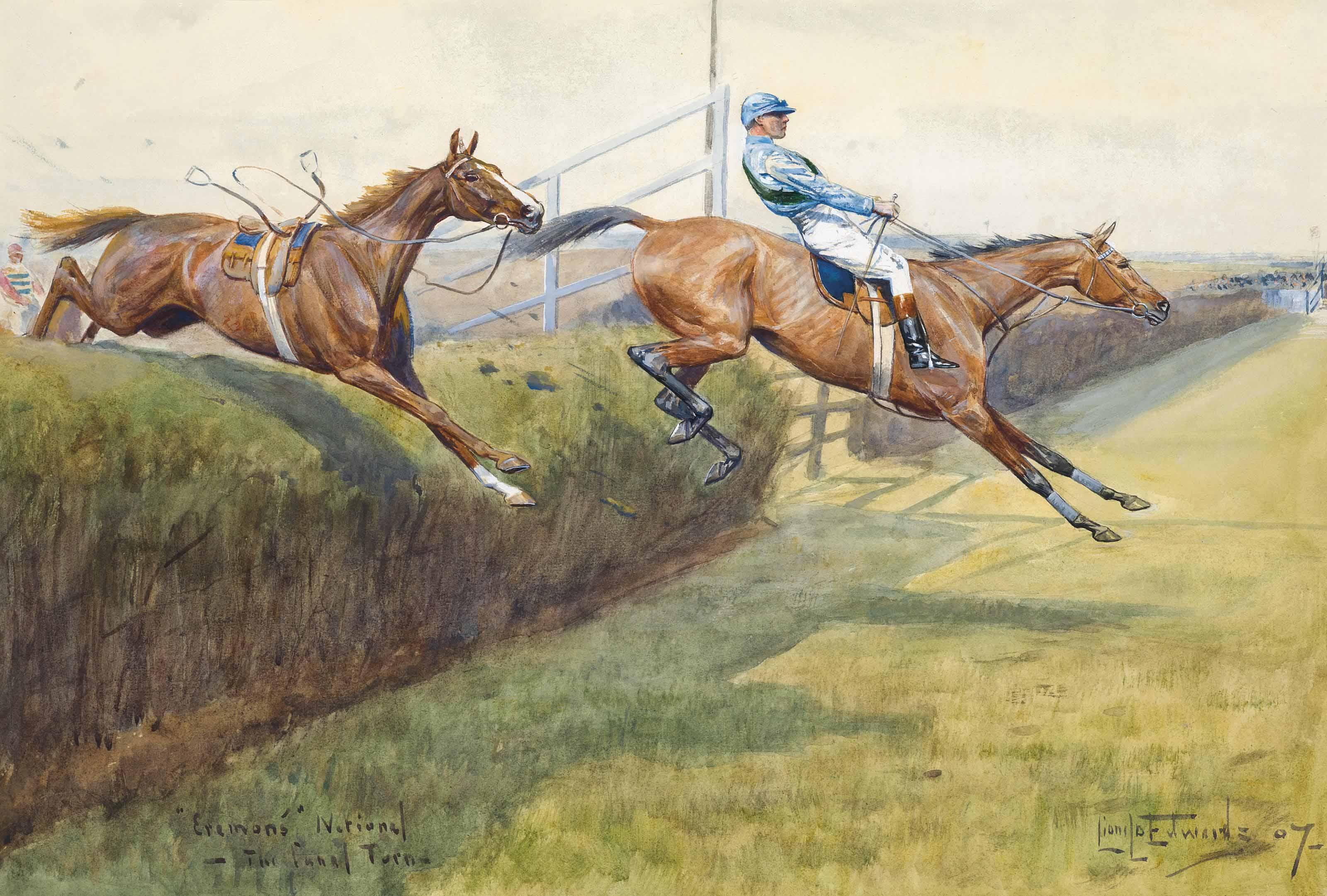 Lionel Dalhousie Robertson Edwards, R.I., R.C.A. - Eremon\'s National, the final turn