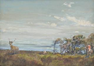 Lionel Dalhousie Robertson Edwards, R.I., R.C.A. - Ernest Bawden, Huntsman D & SSH, Culbone Hill, above Broomstreet