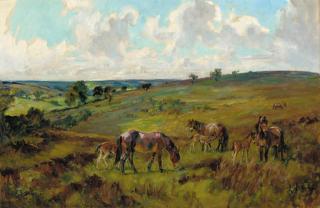 Lionel Dalhousie Robertson Edwards, R.I., R.C.A. - The Foals Of Epona