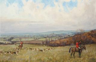 Lionel Dalhousie Robertson Edwards, R.I., R.C.A. - The Quorn on the scent