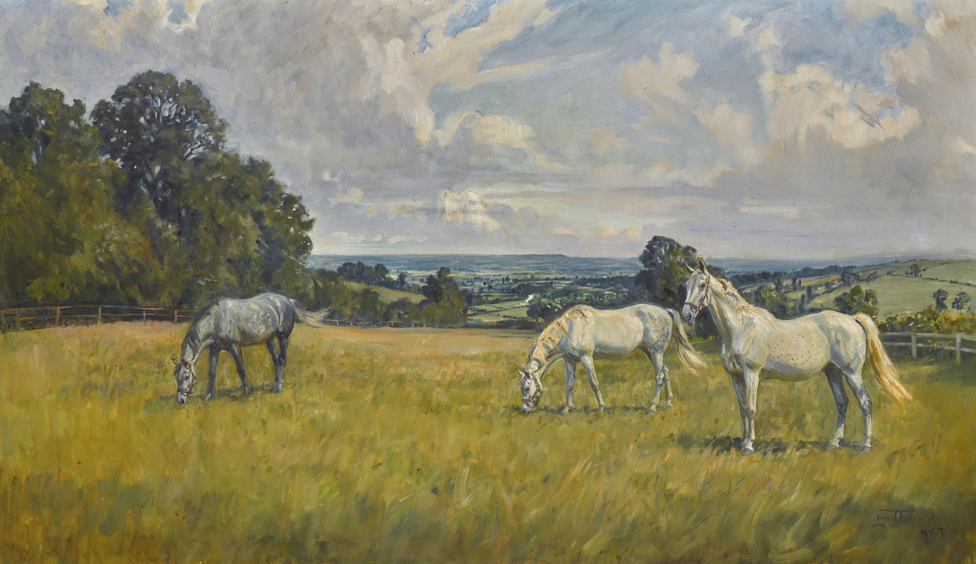 Lionel Dalhousie Robertson Edwards R.I., R.C.A. - Three Mares, Myrobella, Mombasa And Joyce