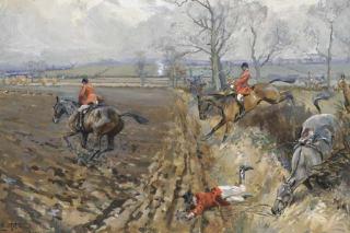 Lionel Edwards - The Duke of Rutland\'s Hounds, The Belvoir, on the Vale near Jericho Gorse