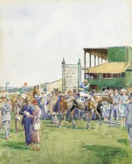 Lionel Edwards - The Winner\'s Enclosure, Salisbury Racecourse