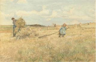 Lionel Percy Smythe, R.A., R.W.S. - Gathering corn