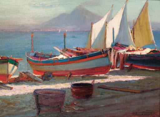 Lionel Walden - Boats near the Bay of Naples