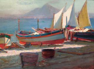 Lionel Walden - Boats near the Bay of Naples