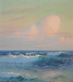 Lionel Walden - Hawaiian Ocean with Large Clouds in a Sunset