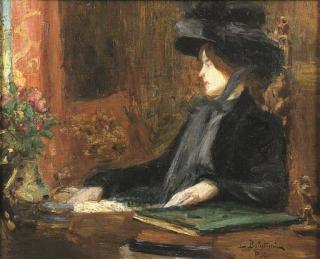 Lionello Balestrieri - Signora in interno