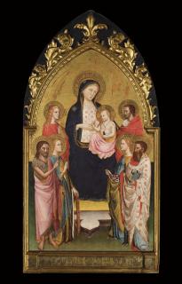 Lippo D\' Andrea - The Madonna and Child Enthroned with Saints John the Baptist, Catherine of Alexandria, Mary Magdalene, Bartholomew, Dorothy and Julian the Hospitaller