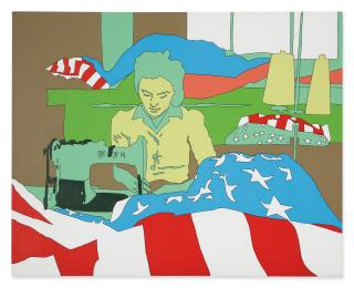 Lisa Ruyter - Marjory Collins \'Verona, New Jersey. Sewing The Edge Of An American   Flag At The Annin Flag Company\'