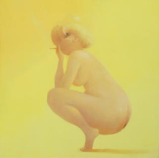 Lisa Yuskavage - Big Blonde Squatting