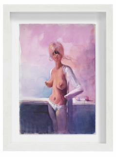 Lisa Yuskavage - Brande with Pink Sky