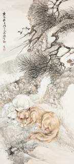 Liu Bin - Two Foxes Under the Pine Tree