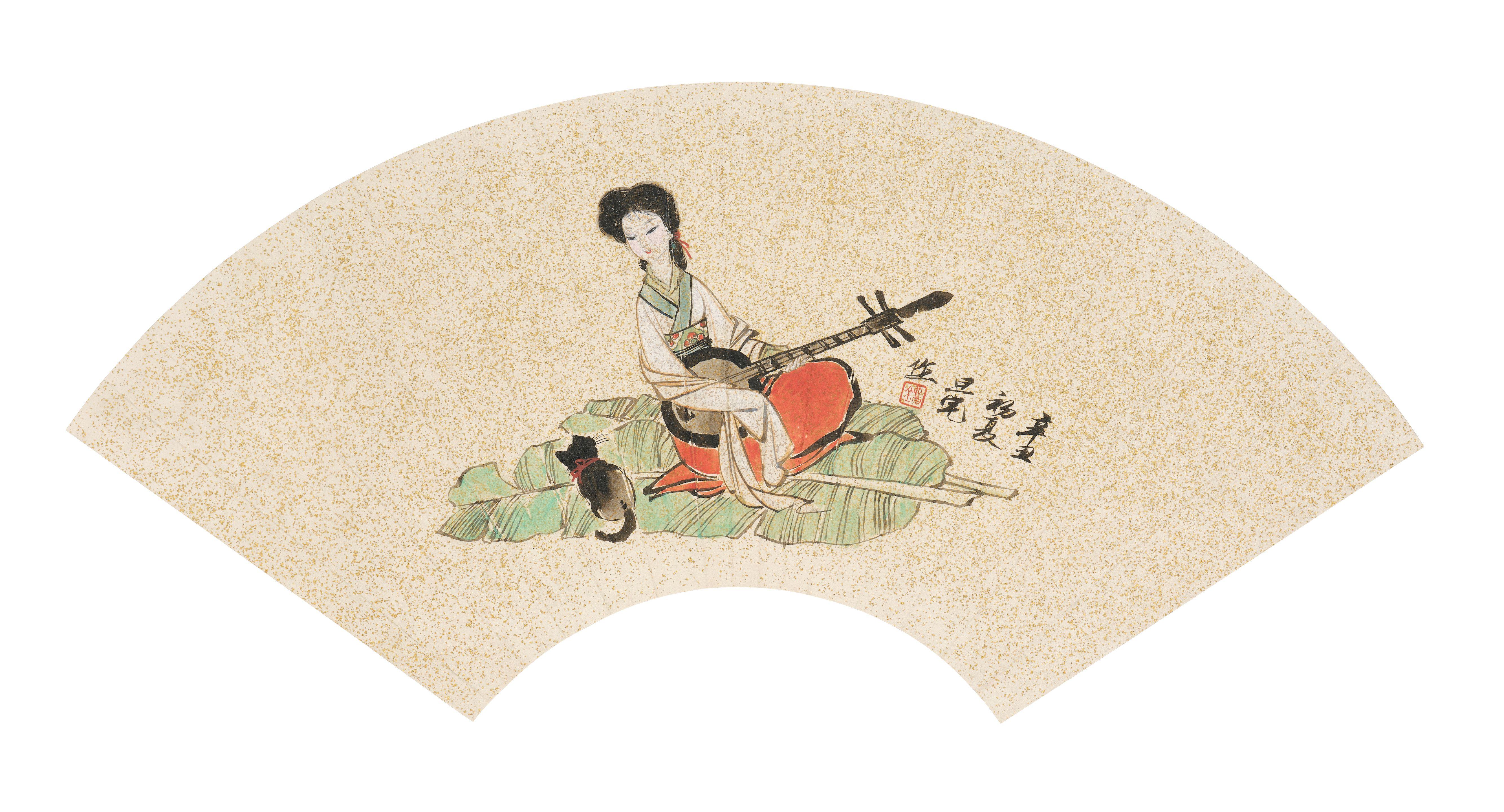 Liu Danzhai - Lady Playing Music, 1961