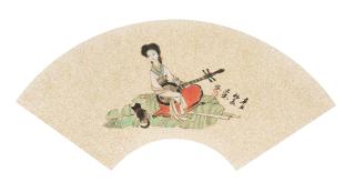 Liu Danzhai - Lady Playing Music, 1961