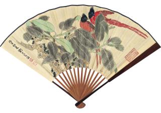 Liu Danzhai - Perching On Branch; Calligraphy