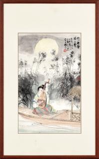 Liu Danzhai - Playing Pipa in the Moonlight