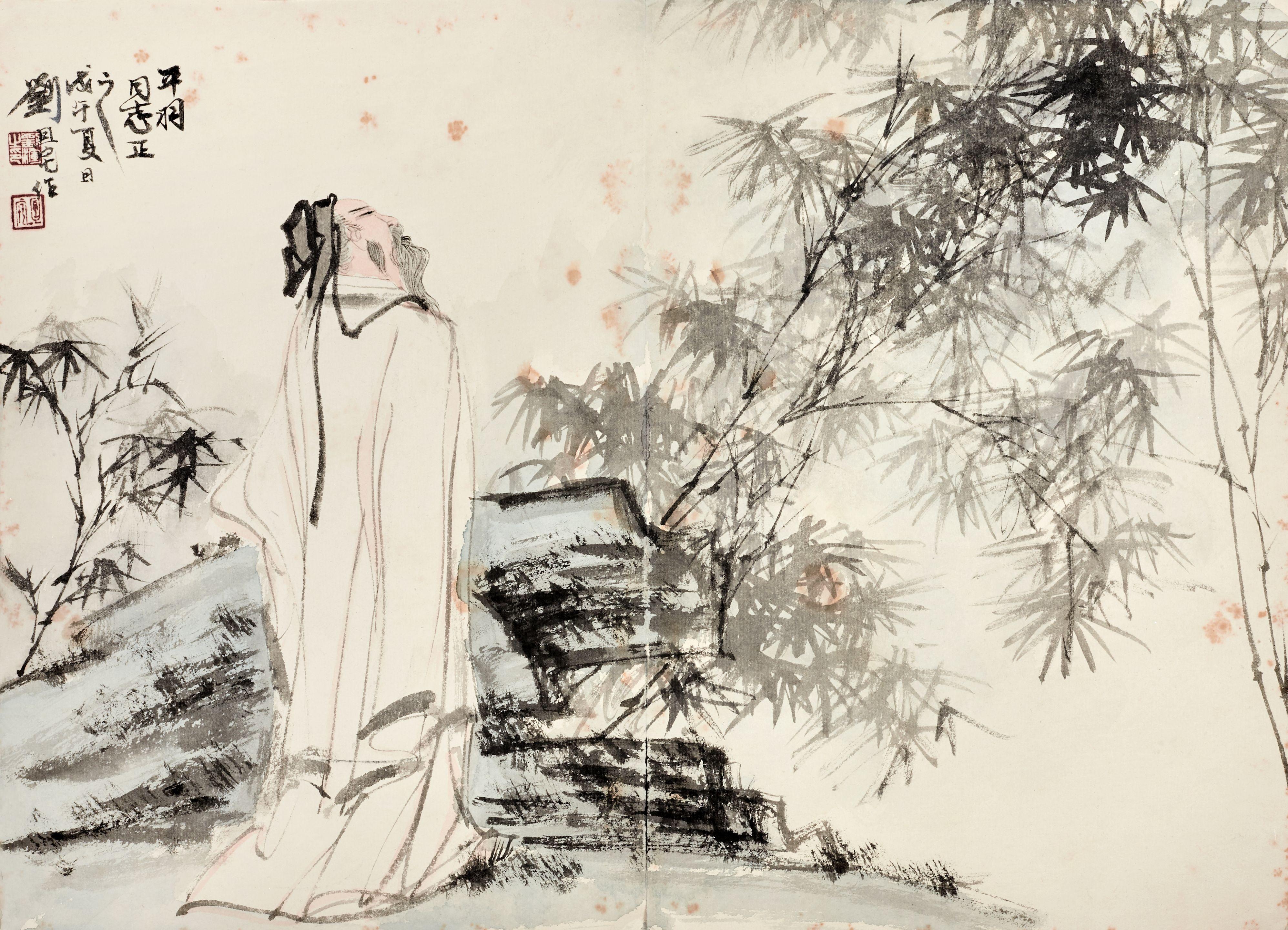 Liu Danzhai - Su Shi in the Bamboo Grove