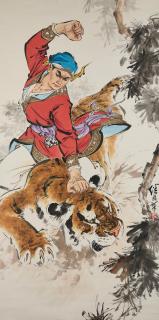 Liu Jiyou - Wu Song Fighting A Tiger