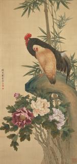 Liu Kuiling - Roosters and Peonies