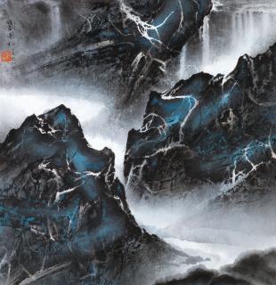 Liu Kuo-Sung - Hermit Fishman By A Green Cliff