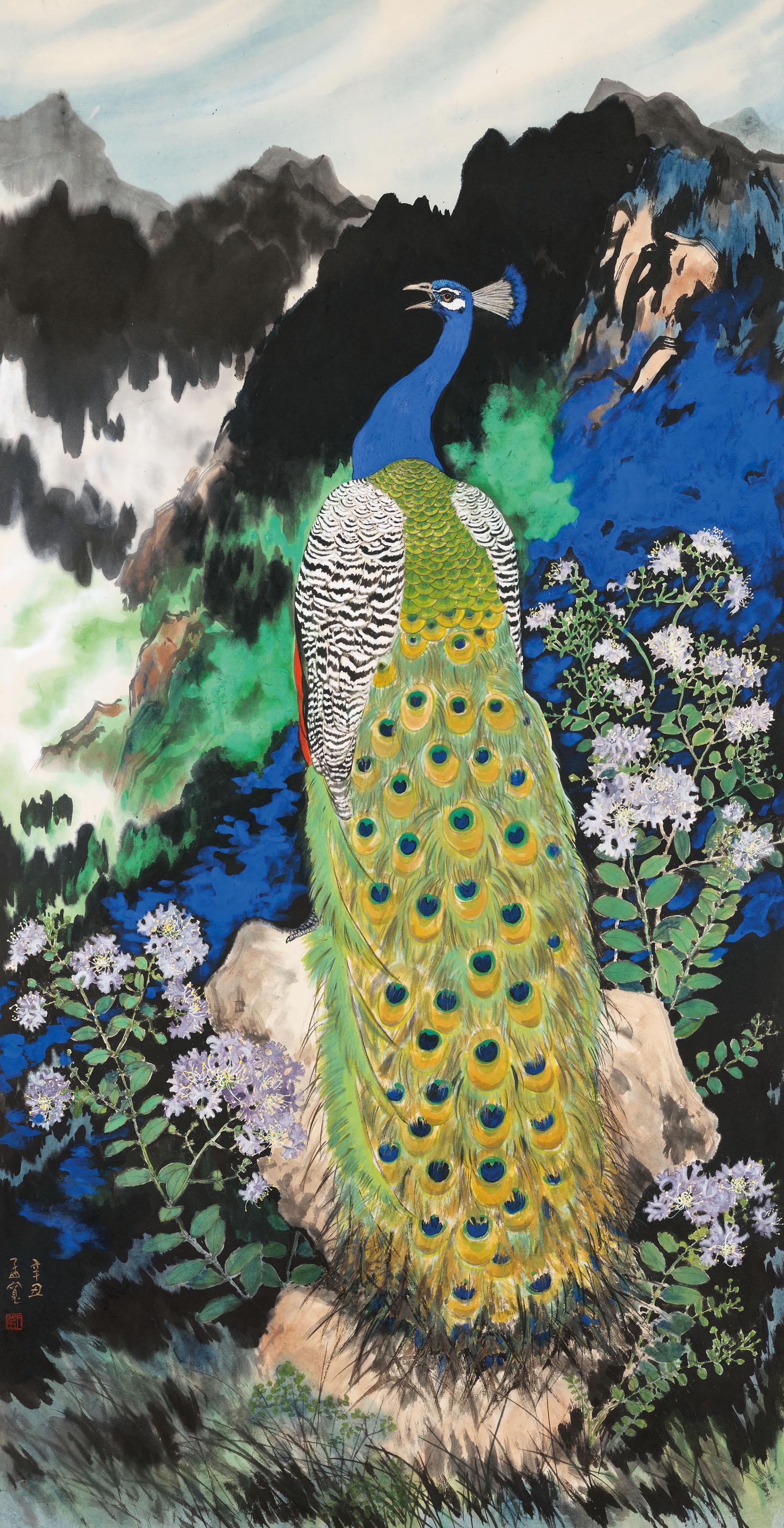 Liu Mengkuan - Peacock in Spring Haze