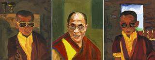 Liu Xiaodong - Dalai Lama And His Disciples  (Triptych)