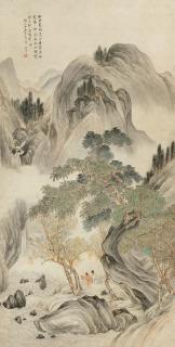 Liu Yanchong - Gazing at the Waterfall in the Spring Mountain