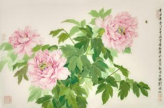 Liu Yong - Spring Peonies and Bees