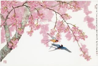 Liu Yong - Swallows By Spring Blossoms