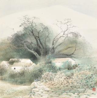 Liu Yongming - Village with an Old Tree