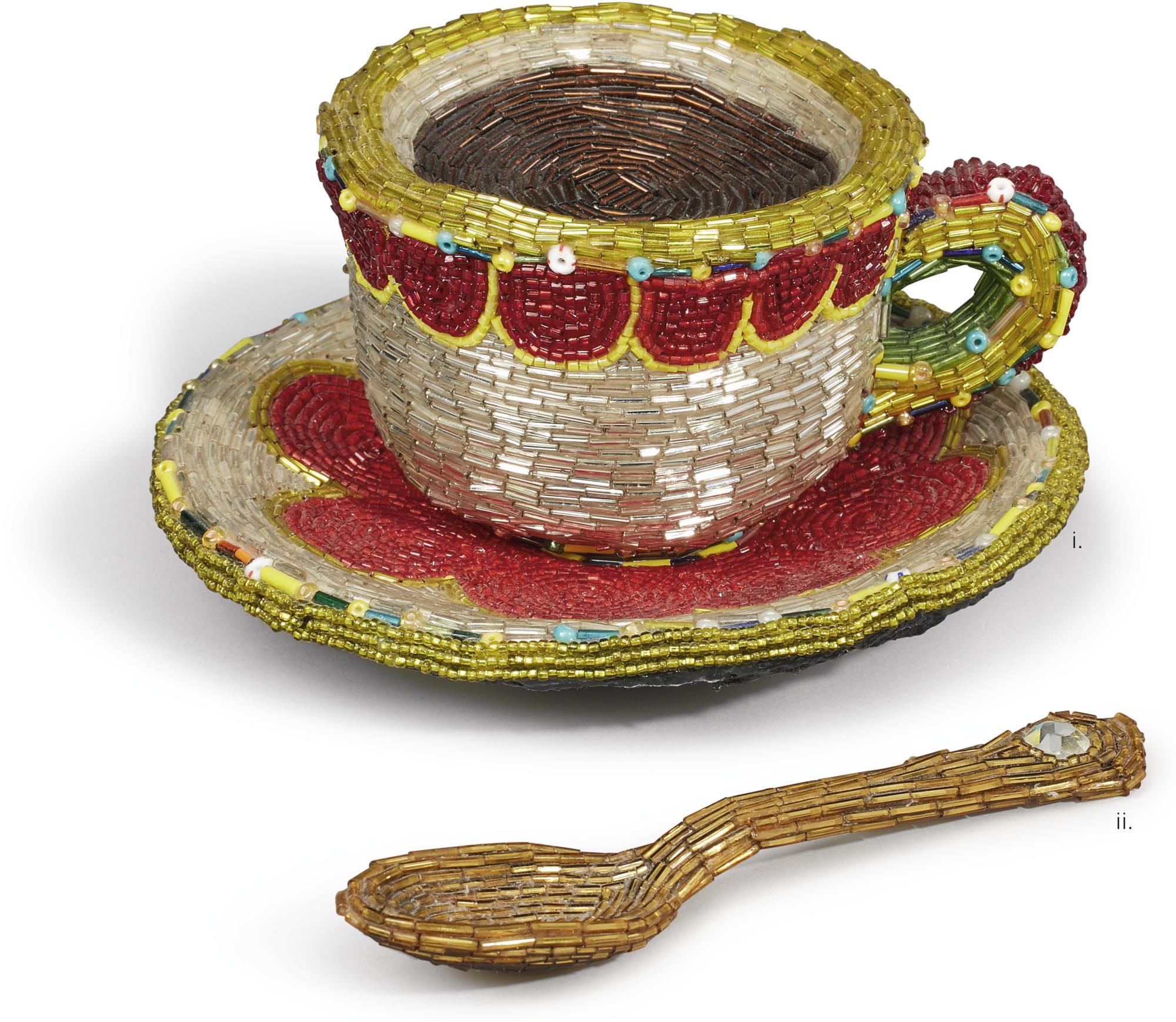 Liza Lou - Cup And Saucer; Spoon [Two Works]