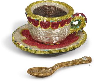 Liza Lou - Cup And Saucer; Spoon [Two Works]