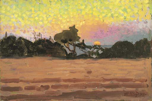 Llewelyn Lloyd - Paesaggio all\'alba, 1907