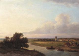 Lodewijk Johannes Kleijn - A village along a river