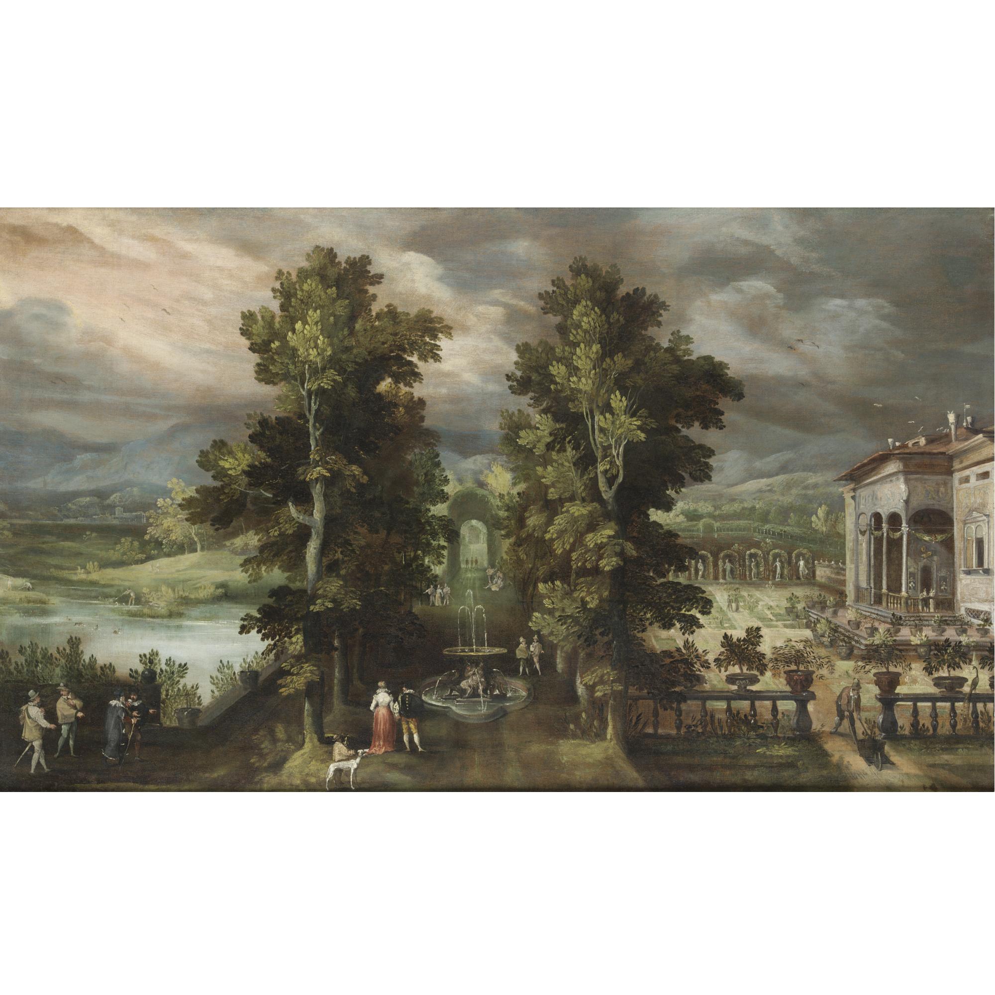 Lodewijk Toeput - Veduta Del Parco Di Una Villa Con Figure Vicino A Una Fontana