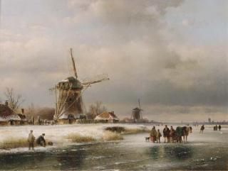 Lodewyk Johannes Kleyn - A frozen winter landscape