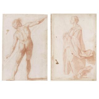 Lodovico Cardi - Recto:  Study Of A Male Nude Seen From The Rear Verso:  Study Of A Draped Figure