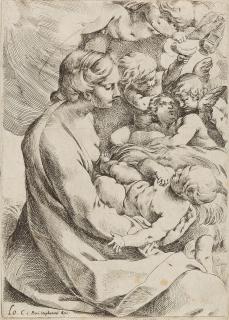 Lodovico Carracci - Die Madonna mit Kind und Engeln.