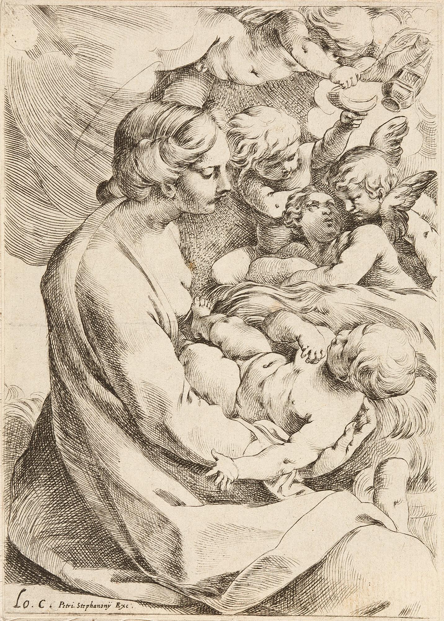 Lodovico Carracci - Die Madonna mit Kind und Engeln.