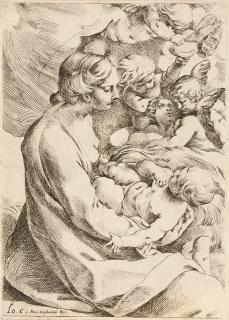 Lodovico Carracci - Die Madonna mit Kind und Engeln.