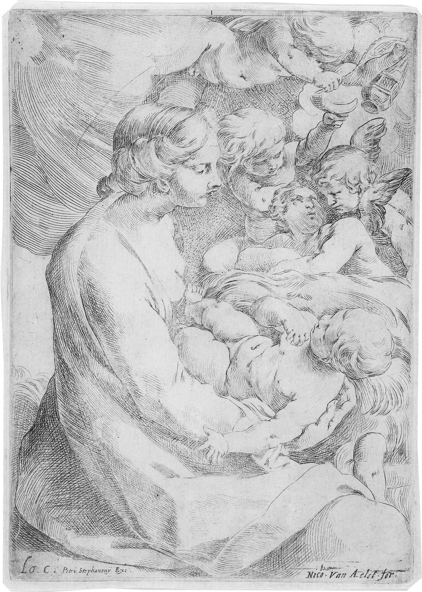 Lodovico Carracci - Die Madonna mit Kind und Engeln.