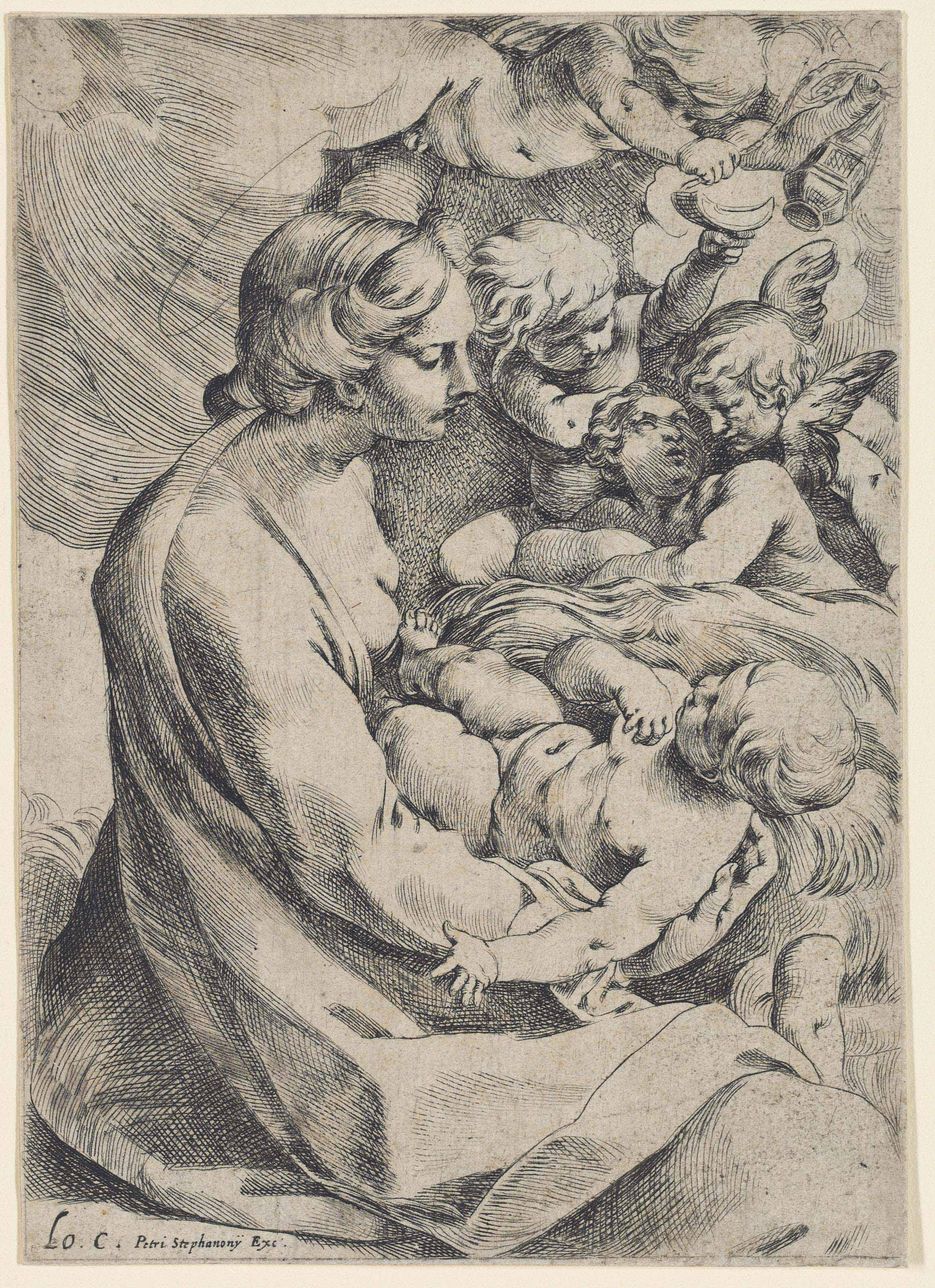 Lodovico Carracci - Madonna and Child with Angels (Bartsch 2; Bohlin 3)