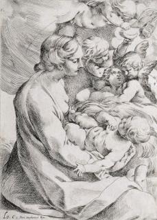 Lodovico Carracci - Madonna and Child with Angels (Bartsch 2; Bohlin 3)
