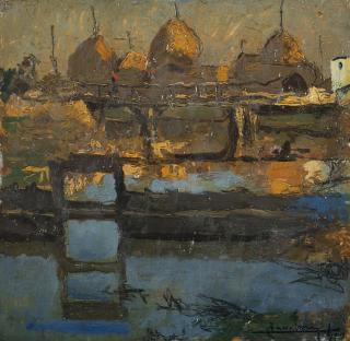 Lodovico Cavaleri - Ultimi raggi su i pagliai di Calambrone. Livorno