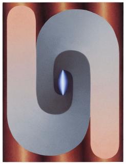 Loie Hollowell - Linked Lingam in blue, gray, pink and copper