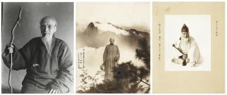 Long Chin-San - Portrait of Qi Bai-Shi; Portrait of Former President Chiang Kai-Shek;& Professor Chang with Sceptre